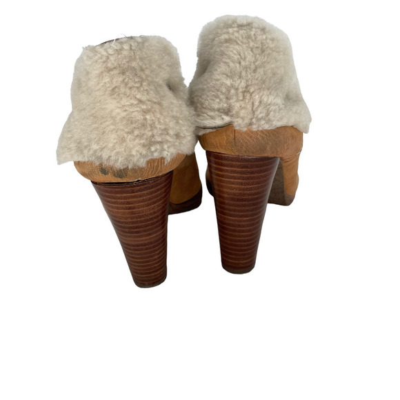 Calvin Klein Sherling Suede Pam Chestnut Tan Ankle Boots Booties 8M - Picture 4 of 9